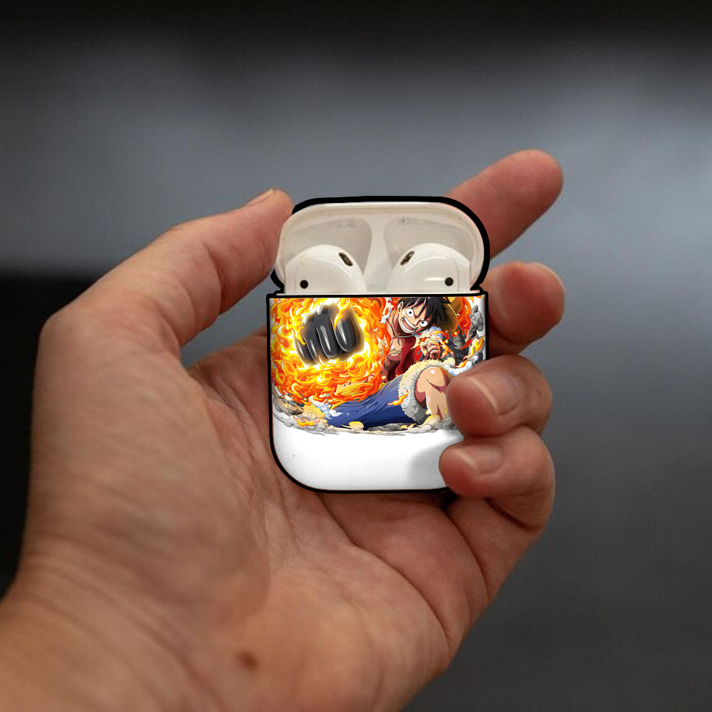 ワンピース モンキー・D・ルフィ ONE PIECE Monkey D. Luffy AirPods 第2世代保護ケース ハードシェル ブラック 耐衝撃・防指紋・カラビナ付き