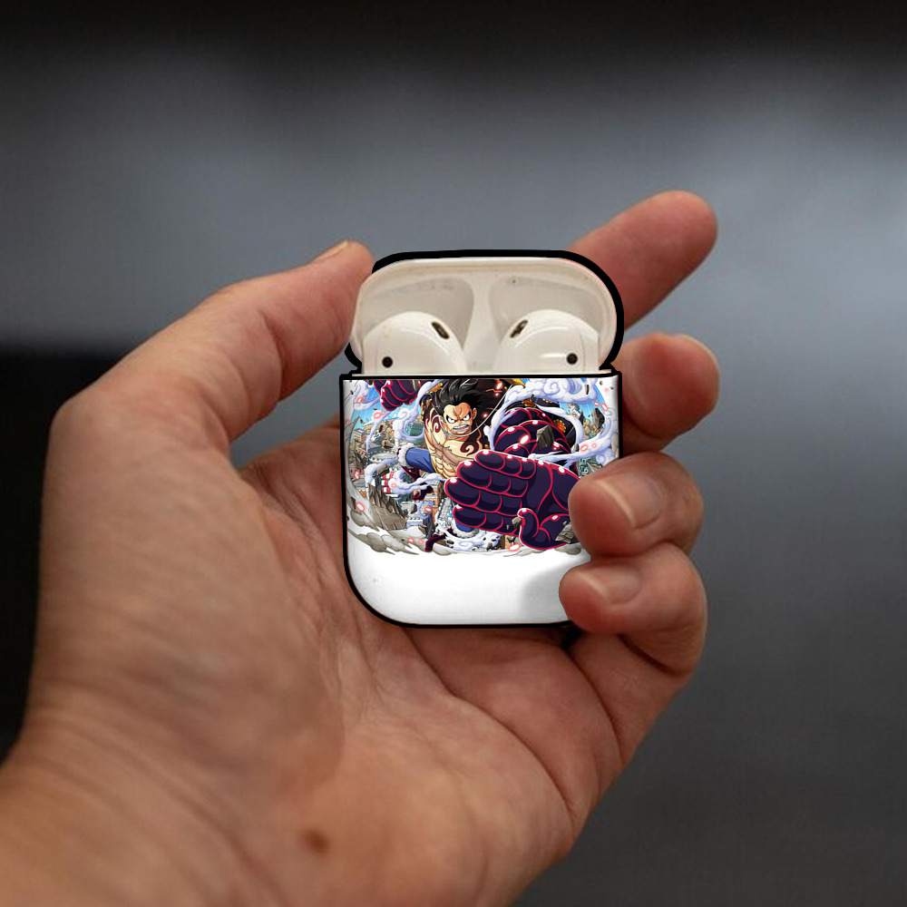 ワンピース モンキー・D・ルフィ ONE PIECE Monkey D. Luffy AirPods 第2世代保護ケース ハードシェル ブラック 耐衝撃・防指紋・カラビナ付き