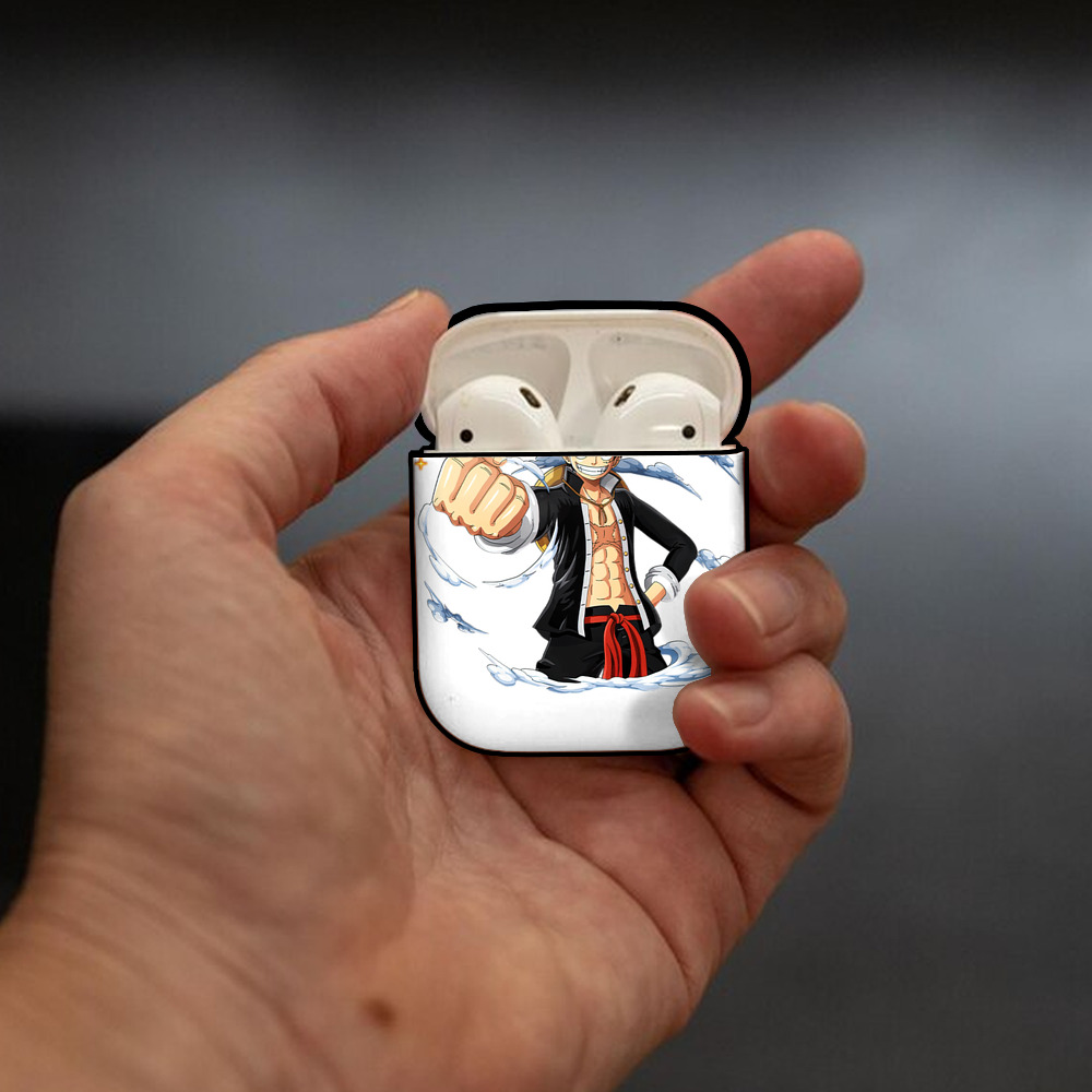 ワンピース モンキー・D・ルフィ ONE PIECE Monkey D. Luffy AirPods 第2世代保護ケース ハードシェル ブラック 耐衝撃・防指紋・カラビナ付き
