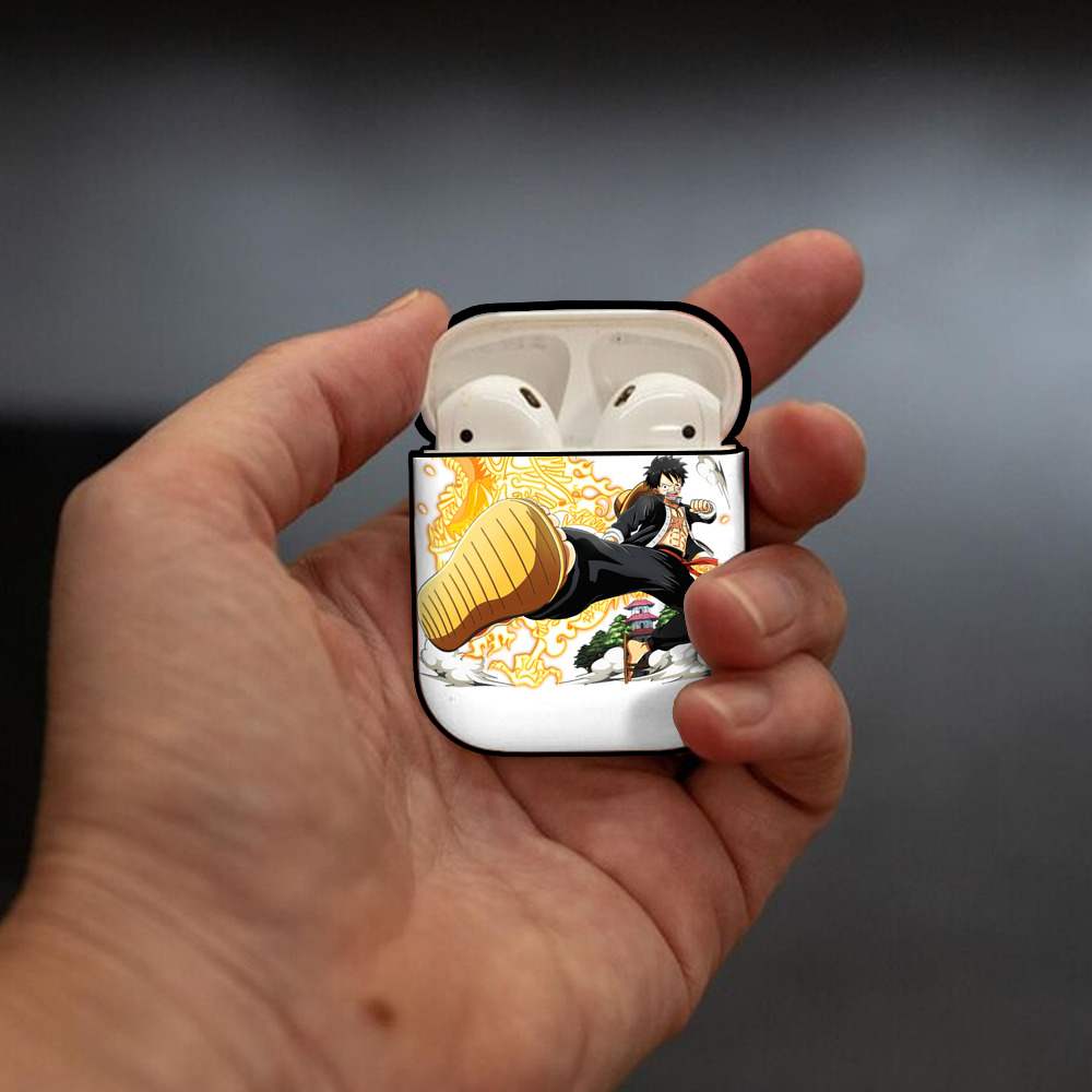 ワンピース モンキー・D・ルフィ ONE PIECE Monkey D. Luffy AirPods 第2世代保護ケース ハードシェル ブラック 耐衝撃・防指紋・カラビナ付き