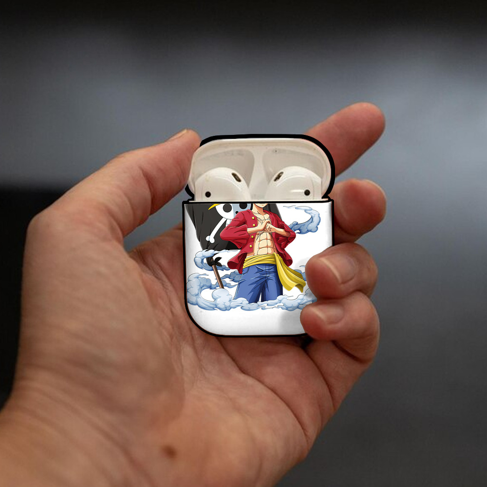ワンピース モンキー・D・ルフィ ONE PIECE Monkey D. Luffy AirPods 第2世代保護ケース ハードシェル ブラック 耐衝撃・防指紋・カラビナ付き