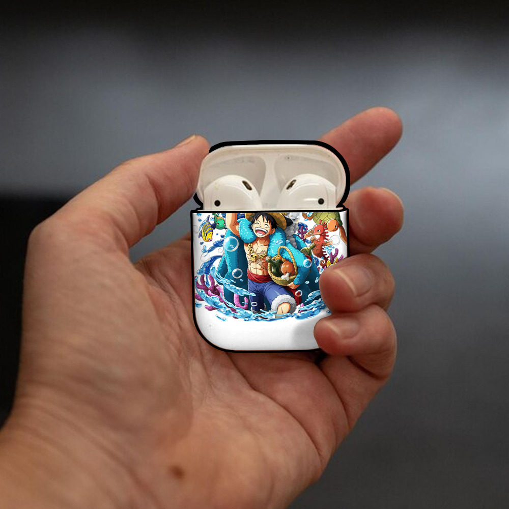 ワンピース モンキー・D・ルフィ ONE PIECE Monkey D. Luffy AirPods 第2世代保護ケース ハードシェル ブラック 耐衝撃・防指紋・カラビナ付き