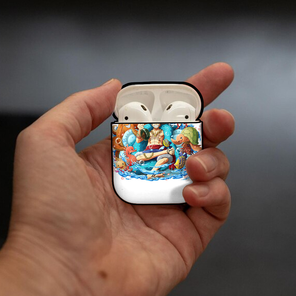 ワンピース モンキー・D・ルフィ ONE PIECE Monkey D. Luffy AirPods 第2世代保護ケース ハードシェル ブラック 耐衝撃・防指紋・カラビナ付き