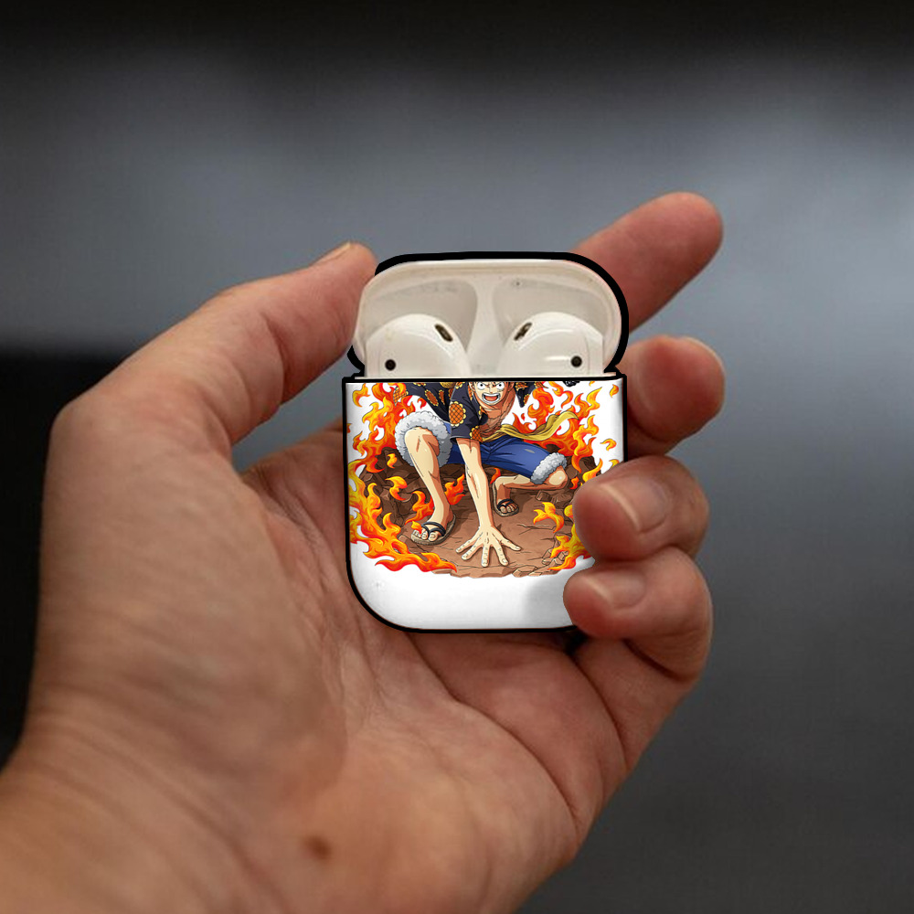 ワンピース モンキー・D・ルフィ ONE PIECE Monkey D. Luffy AirPods 第2世代保護ケース ハードシェル ブラック 耐衝撃・防指紋・カラビナ付き