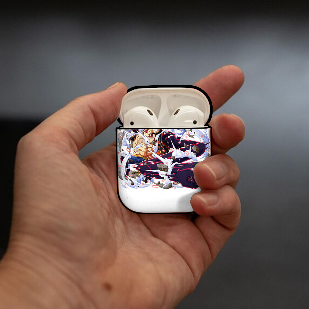 ワンピース モンキー・D・ルフィ ONE PIECE Monkey D. Luffy AirPods 第2世代保護ケース ハードシェル ブラック 耐衝撃・防指紋・カラビナ付き