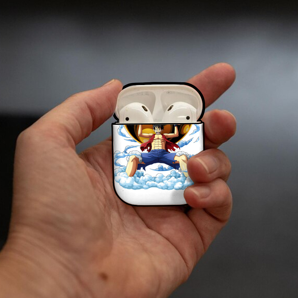 ワンピース モンキー・D・ルフィ ONE PIECE Monkey D. Luffy AirPods 第2世代保護ケース ハードシェル ブラック 耐衝撃・防指紋・カラビナ付き