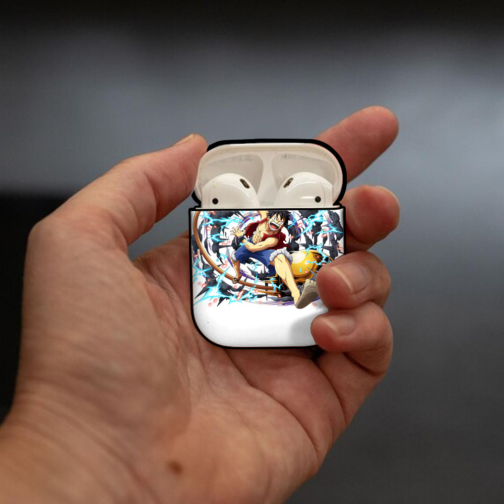 ワンピース モンキー・D・ルフィ ONE PIECE Monkey D. Luffy AirPods 第2世代保護ケース ハードシェル ブラック 耐衝撃・防指紋・カラビナ付き