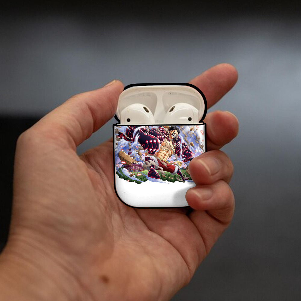 ワンピース モンキー・D・ルフィ ONE PIECE Monkey D. Luffy AirPods 第2世代保護ケース ハードシェル ブラック 耐衝撃・防指紋・カラビナ付き