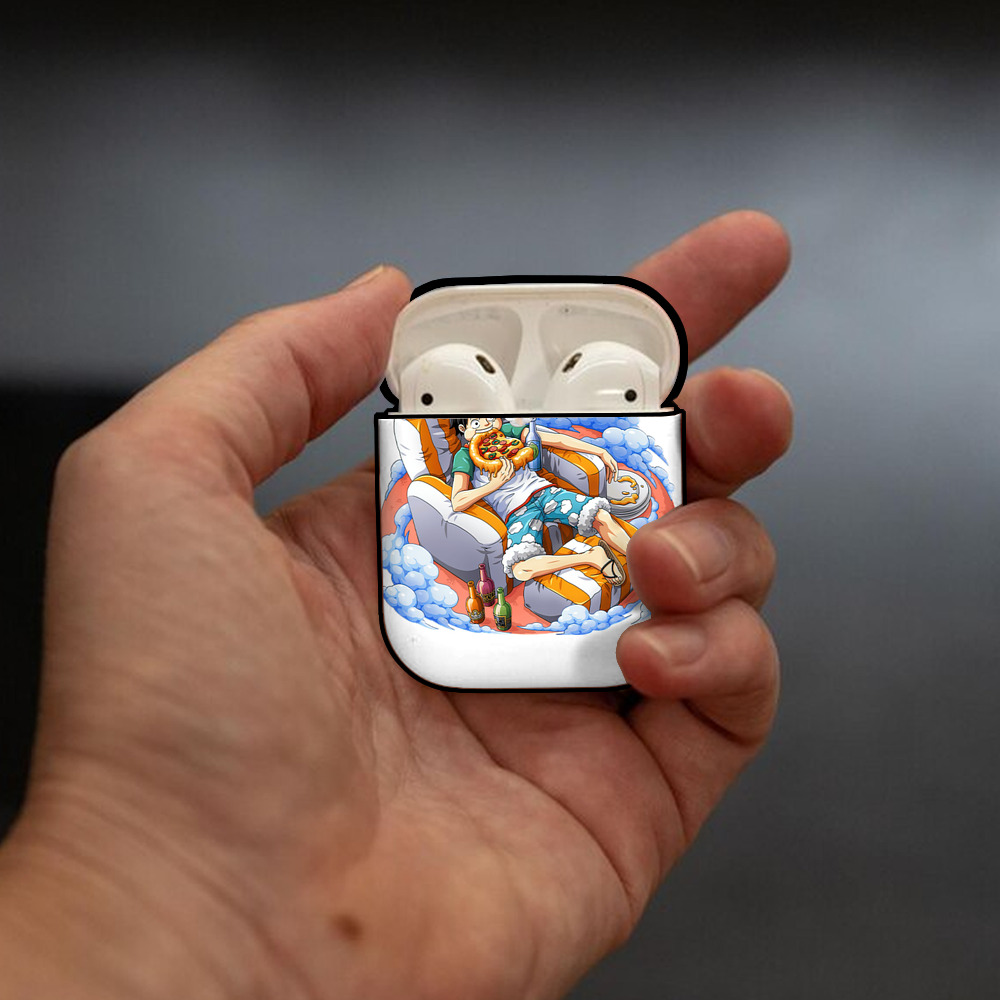 ワンピース モンキー・D・ルフィ ONE PIECE Monkey D. Luffy AirPods 第2世代保護ケース ハードシェル ブラック 耐衝撃・防指紋・カラビナ付き