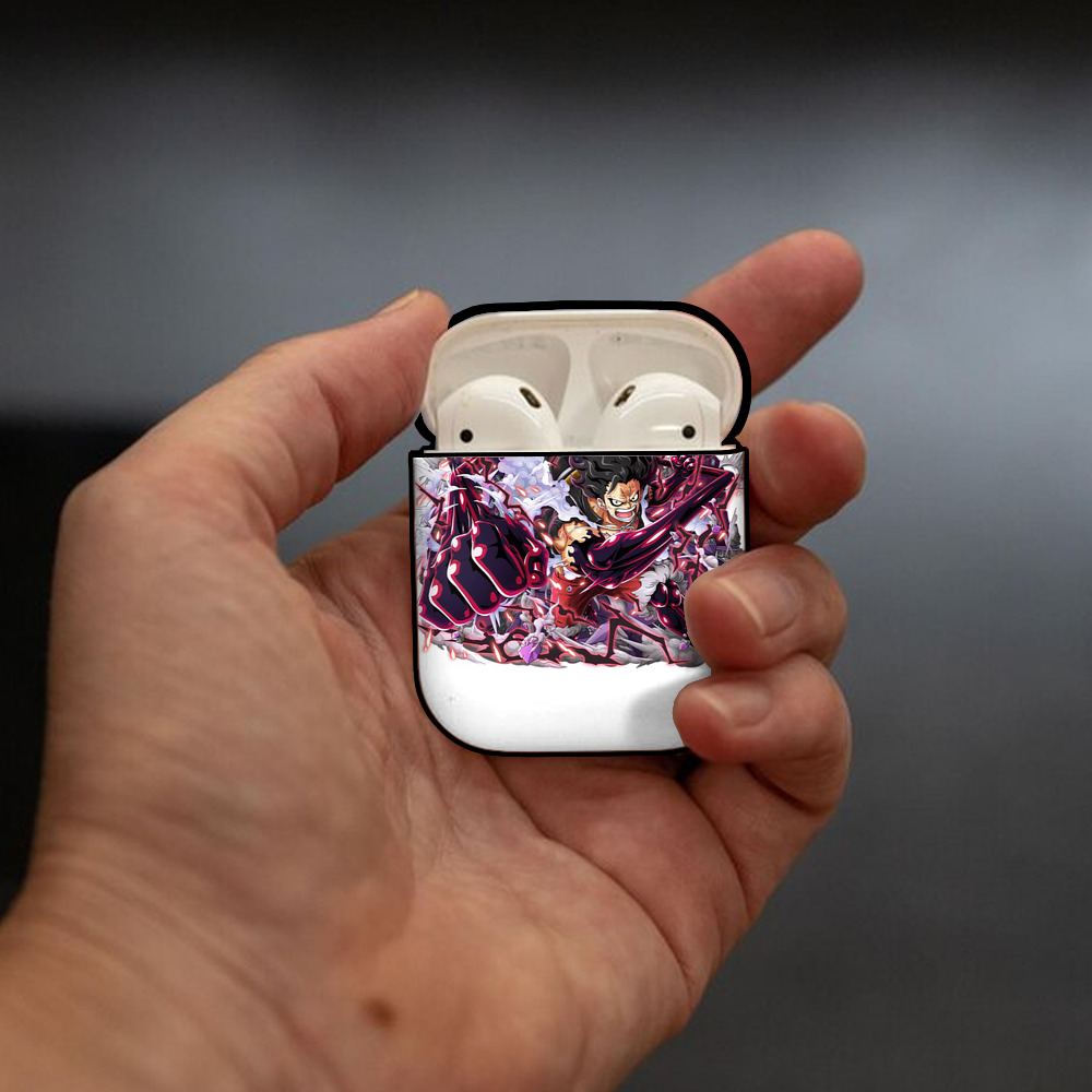ワンピース モンキー・D・ルフィ ONE PIECE Monkey D. Luffy AirPods 第2世代保護ケース ハードシェル ブラック 耐衝撃・防指紋・カラビナ付き