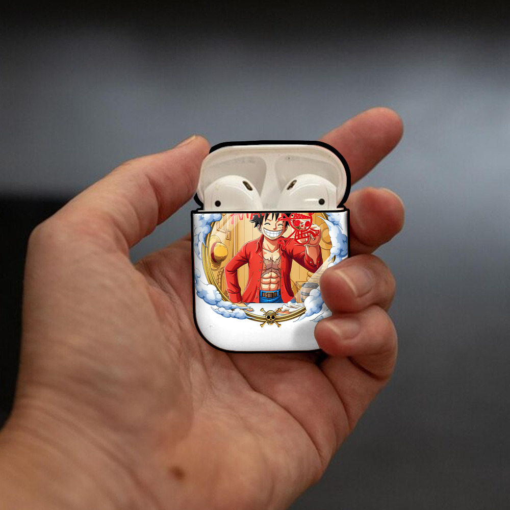 ワンピース モンキー・D・ルフィ ONE PIECE Monkey D. Luffy AirPods 第2世代保護ケース ハードシェル ブラック 耐衝撃・防指紋・カラビナ付き