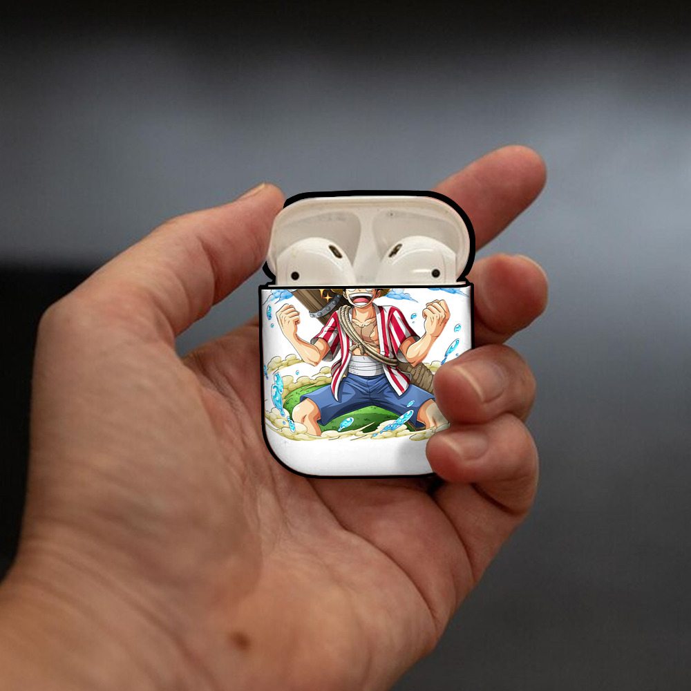 ワンピース モンキー・D・ルフィ ONE PIECE Monkey D. Luffy AirPods 第2世代保護ケース ハードシェル ブラック 耐衝撃・防指紋・カラビナ付き