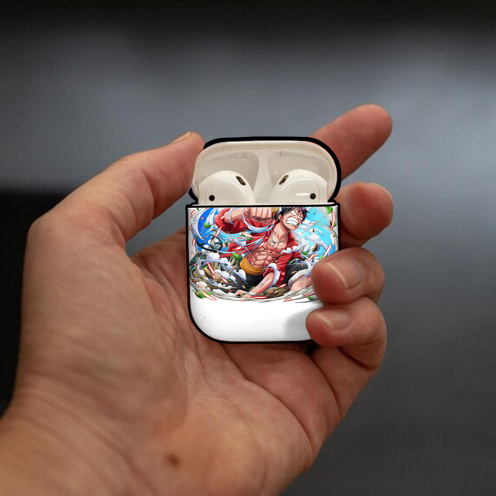 ワンピース モンキー・D・ルフィ ONE PIECE Monkey D. Luffy AirPods 第2世代保護ケース ハードシェル ブラック 耐衝撃・防指紋・カラビナ付き