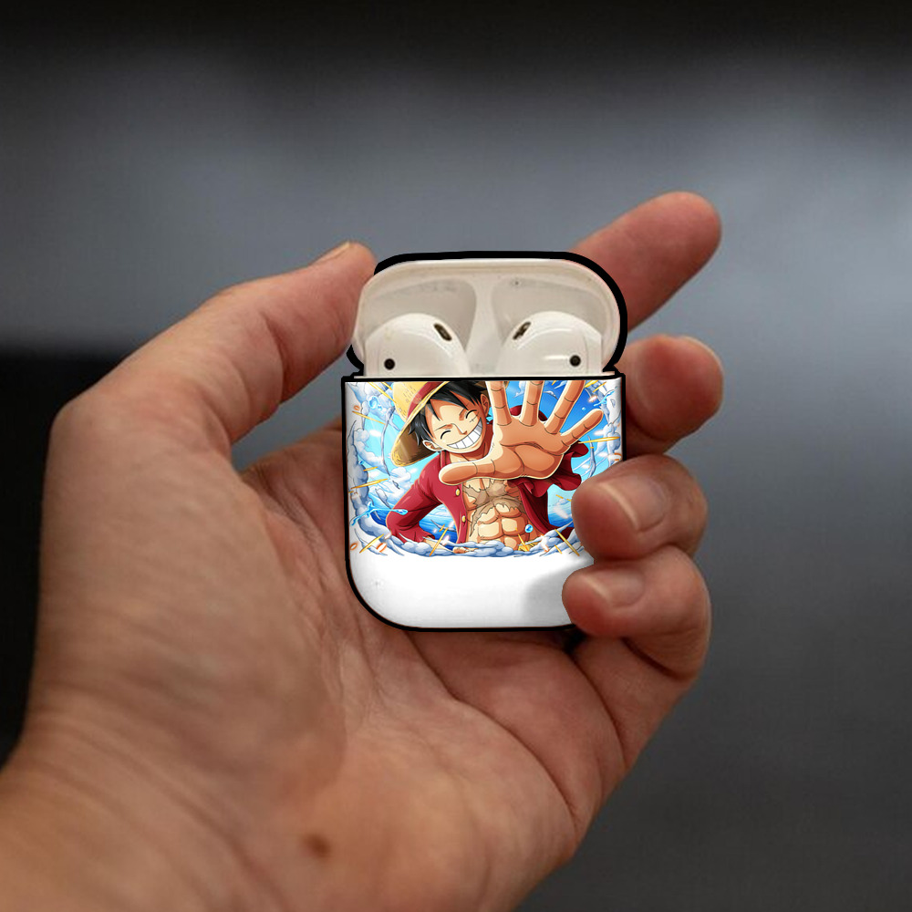 ワンピース モンキー・D・ルフィ ONE PIECE Monkey D. Luffy AirPods 第2世代保護ケース ハードシェル ブラック 耐衝撃・防指紋・カラビナ付き