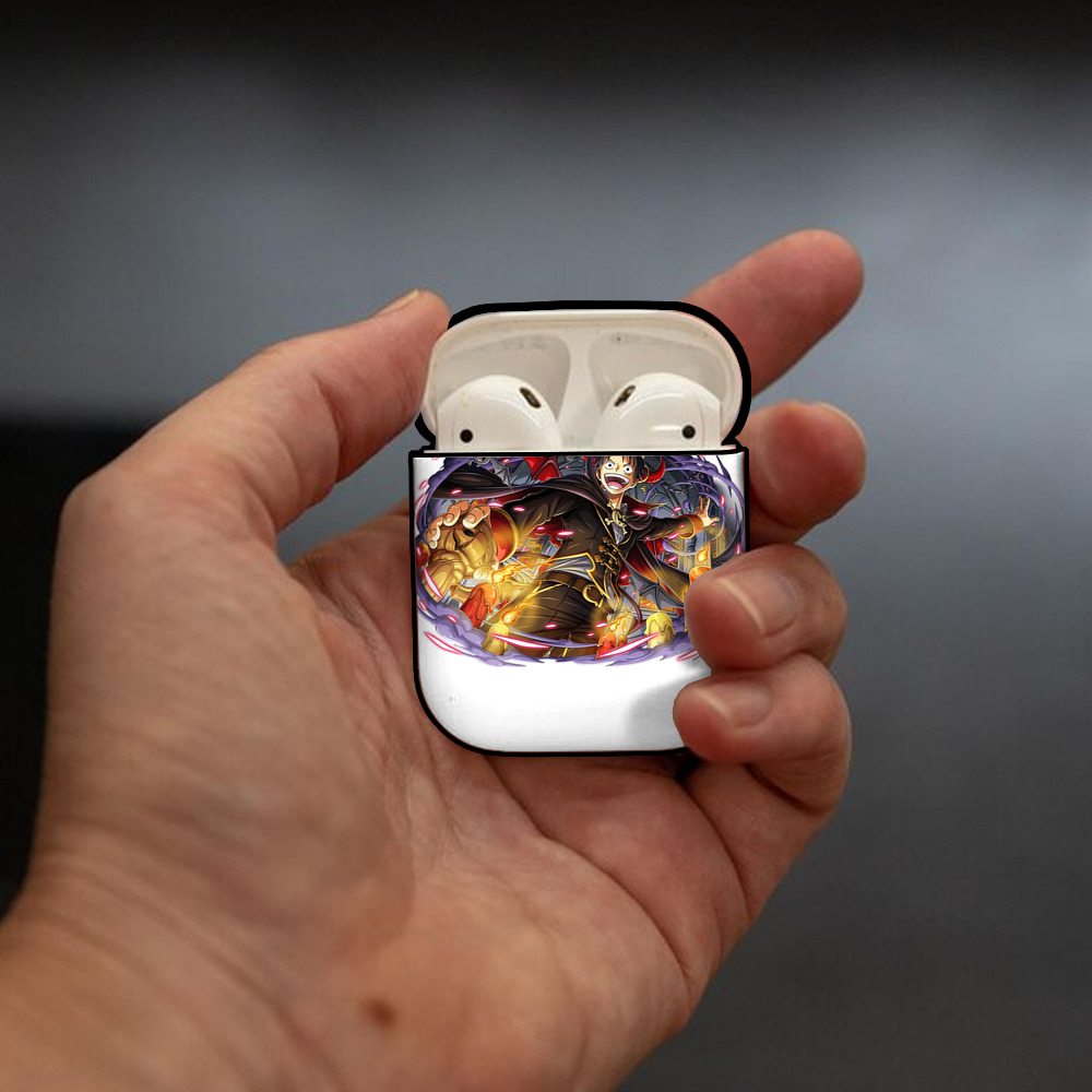 ワンピース モンキー・D・ルフィ ONE PIECE Monkey D. Luffy AirPods 第2世代保護ケース ハードシェル ブラック 耐衝撃・防指紋・カラビナ付き