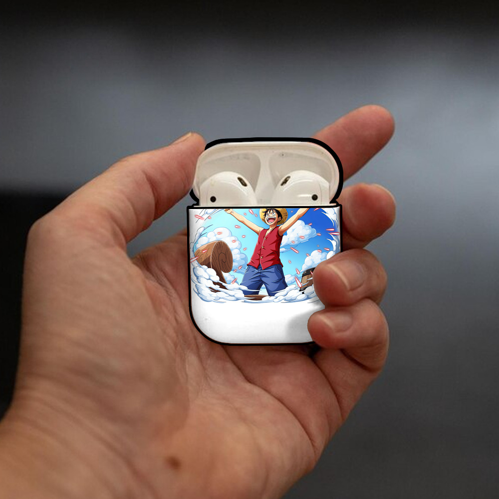 ワンピース モンキー・D・ルフィ ONE PIECE Monkey D. Luffy AirPods 第2世代保護ケース ハードシェル ブラック 耐衝撃・防指紋・カラビナ付き