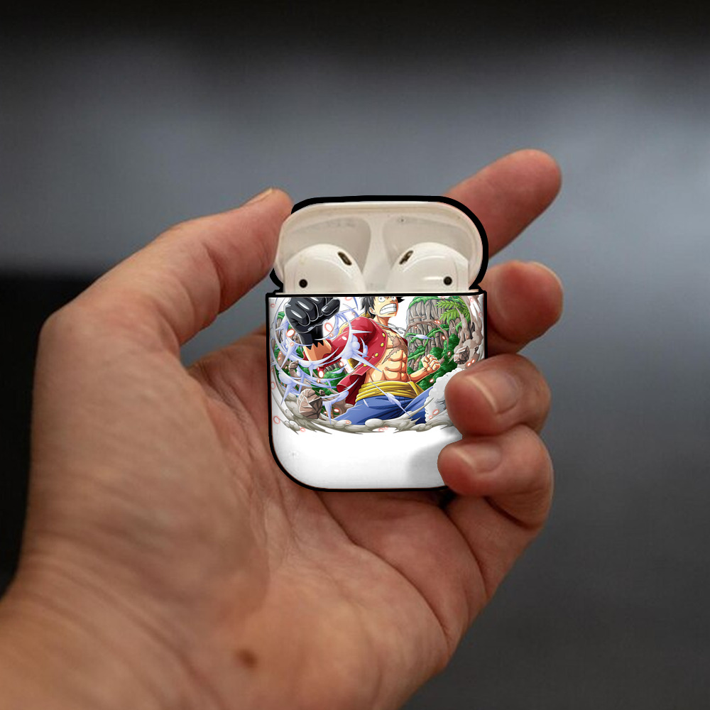 ワンピース モンキー・D・ルフィ ONE PIECE Monkey D. Luffy AirPods 第2世代保護ケース ハードシェル ブラック 耐衝撃・防指紋・カラビナ付き