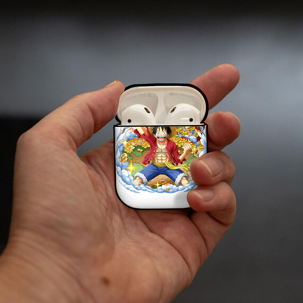 ワンピース モンキー・D・ルフィ ONE PIECE Monkey D. Luffy AirPods 第2世代保護ケース ハードシェル ブラック 耐衝撃・防指紋・カラビナ付き