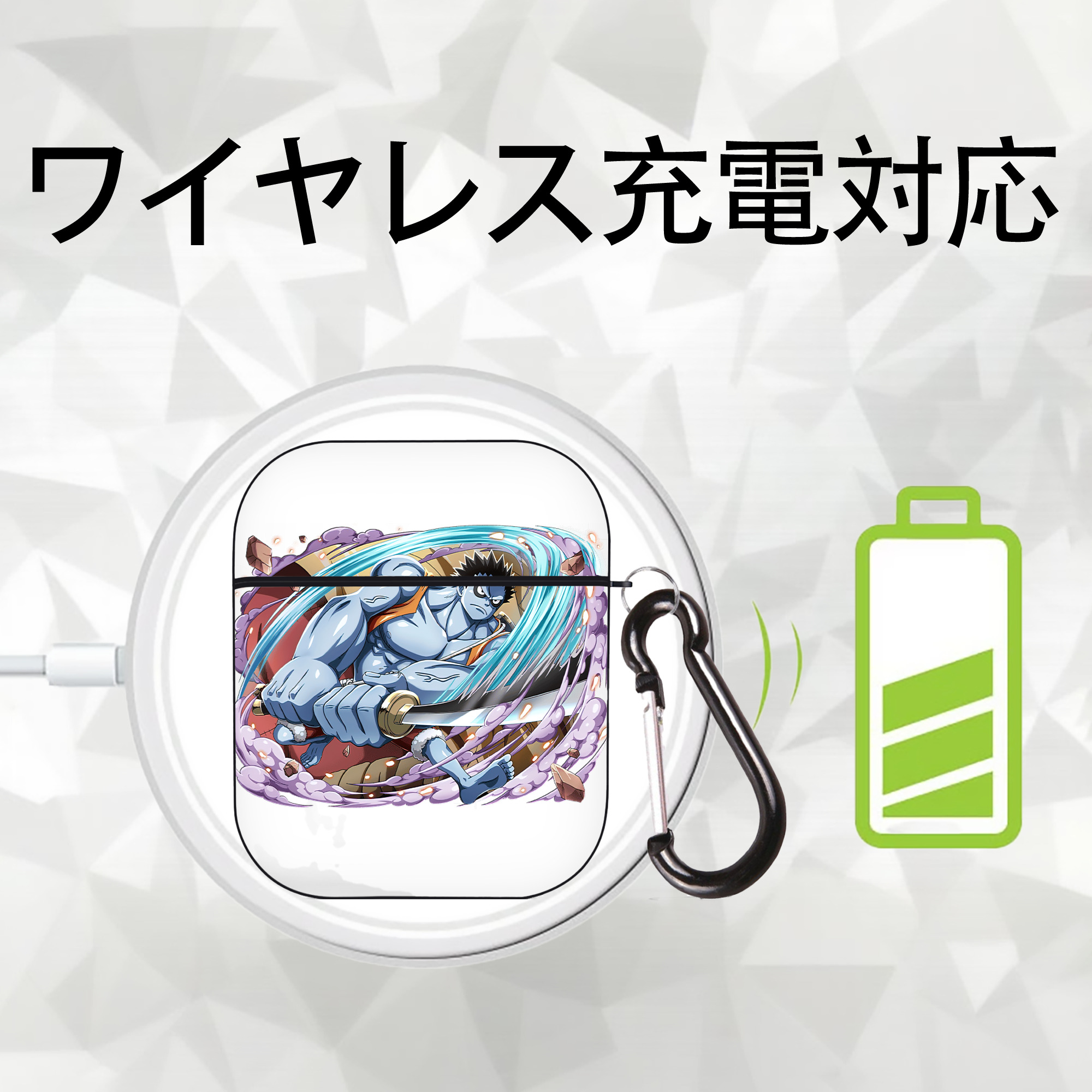 ワンピース モンキー・D・ルフィ ONE PIECE Monkey D. Luffy AirPods 第2世代保護ケース ハードシェル ブラック 耐衝撃・防指紋・カラビナ付き