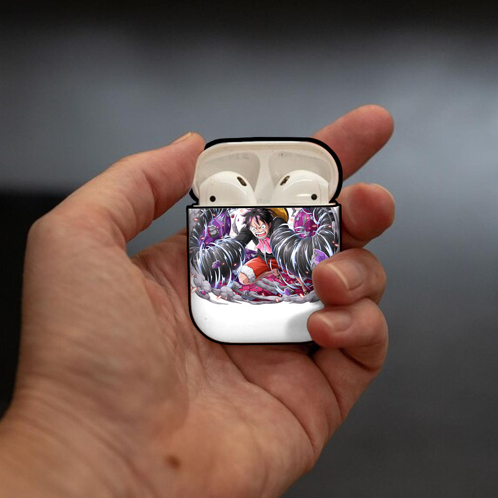ワンピース モンキー・D・ルフィ ONE PIECE Monkey D. Luffy AirPods 第2世代保護ケース ハードシェル ブラック 耐衝撃・防指紋・カラビナ付き