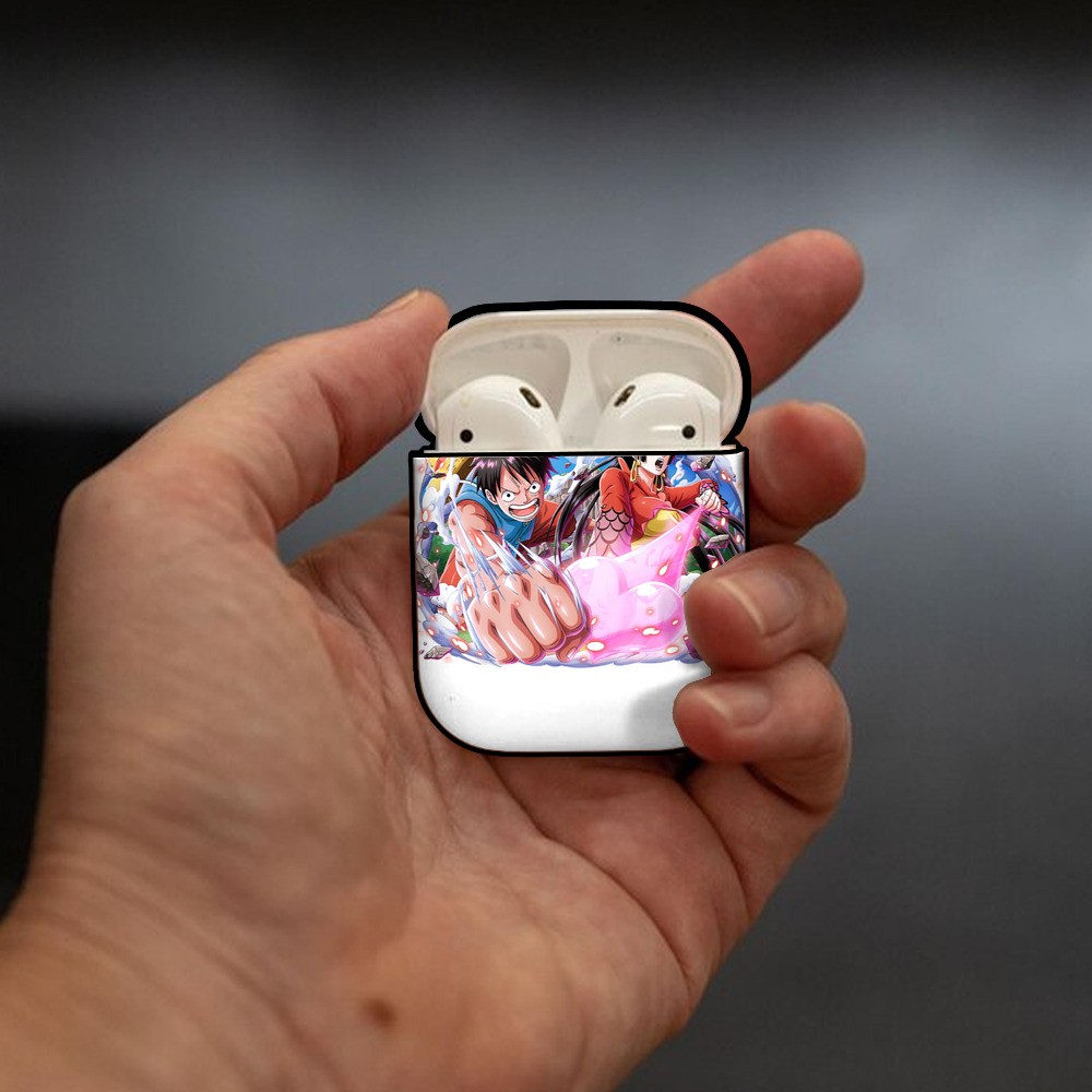 ワンピース モンキー・D・ルフィ ONE PIECE Monkey D. Luffy AirPods 第2世代保護ケース ハードシェル ブラック 耐衝撃・防指紋・カラビナ付き
