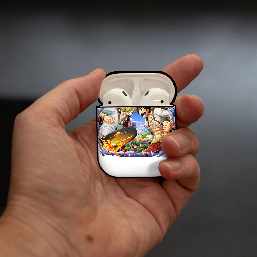ワンピース モンキー・D・ルフィ ONE PIECE Monkey D. Luffy AirPods 第2世代保護ケース ハードシェル ブラック 耐衝撃・防指紋・カラビナ付き
