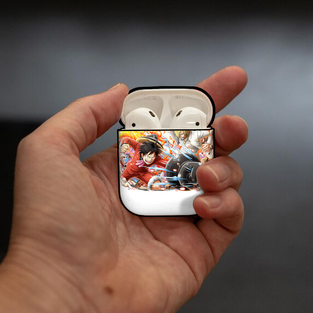 ワンピース モンキー・D・ルフィ ONE PIECE Monkey D. Luffy AirPods 第2世代保護ケース ハードシェル ブラック 耐衝撃・防指紋・カラビナ付き