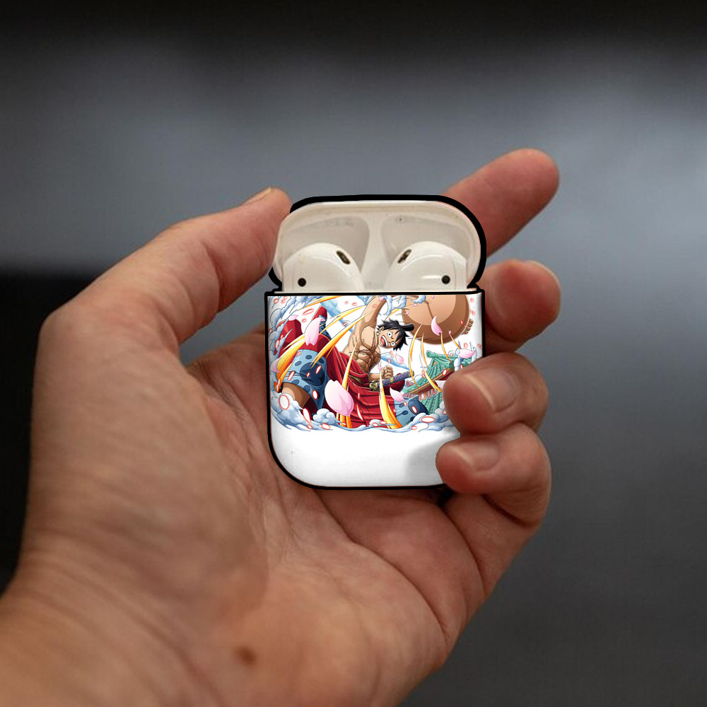 ワンピース モンキー・D・ルフィ ONE PIECE Monkey D. Luffy AirPods 第2世代保護ケース ハードシェル ブラック 耐衝撃・防指紋・カラビナ付き