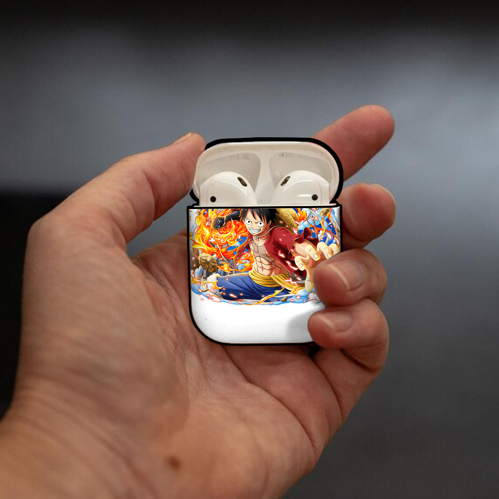 ワンピース モンキー・D・ルフィ ONE PIECE Monkey D. Luffy AirPods 第2世代保護ケース ハードシェル ブラック 耐衝撃・防指紋・カラビナ付き