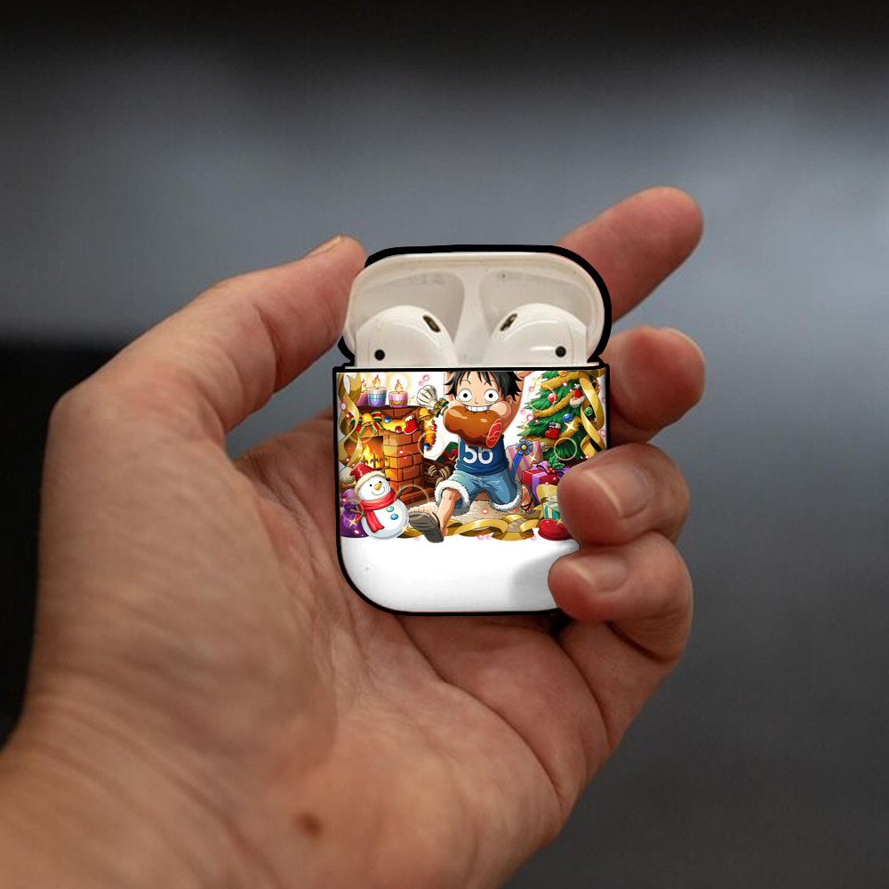 ワンピース モンキー・D・ルフィ ONE PIECE Monkey D. Luffy AirPods 第2世代保護ケース ハードシェル ブラック 耐衝撃・防指紋・カラビナ付き