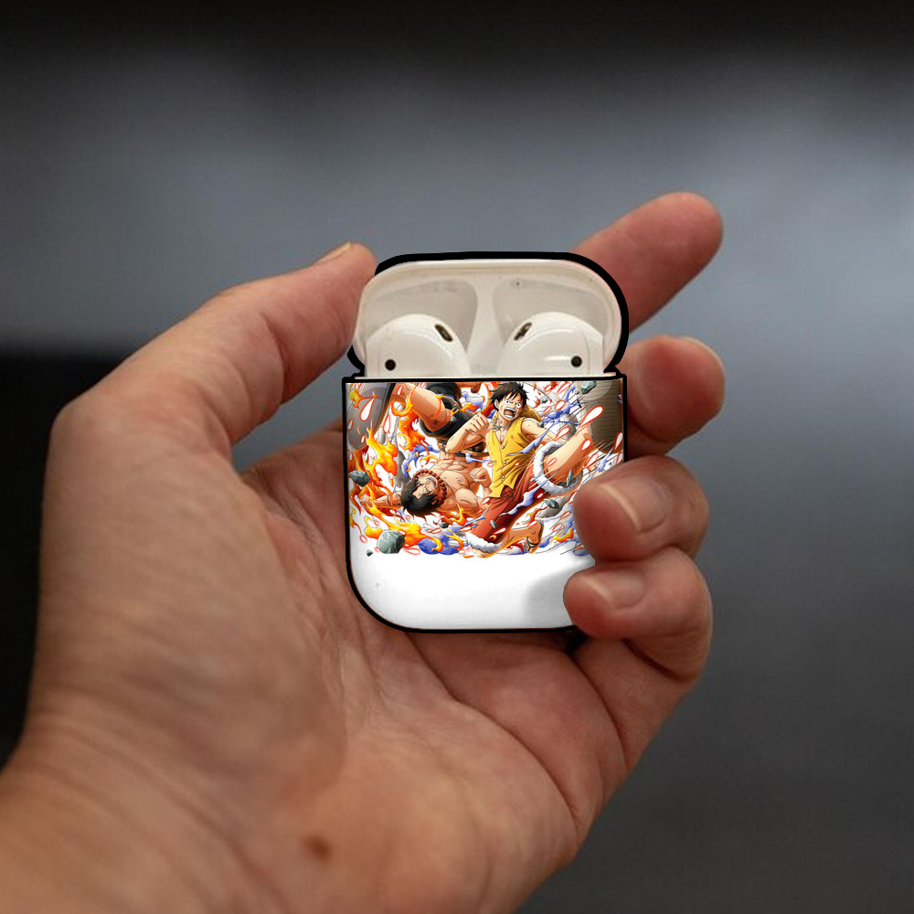 ワンピース モンキー・D・ルフィ ONE PIECE Monkey D. Luffy AirPods 第2世代保護ケース ハードシェル ブラック 耐衝撃・防指紋・カラビナ付き