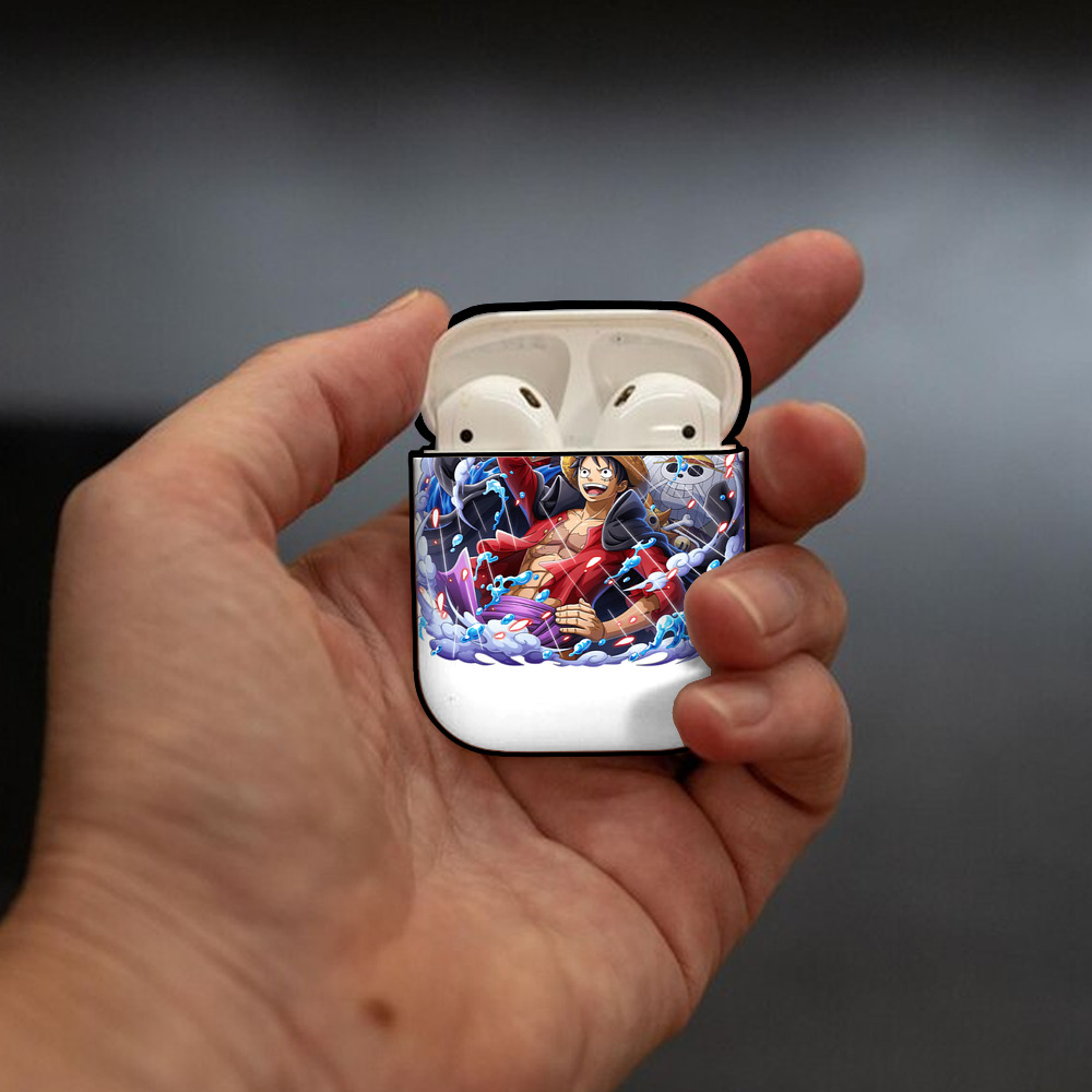 ワンピース モンキー・D・ルフィ ONE PIECE Monkey D. Luffy AirPods 第2世代保護ケース ハードシェル ブラック 耐衝撃・防指紋・カラビナ付き