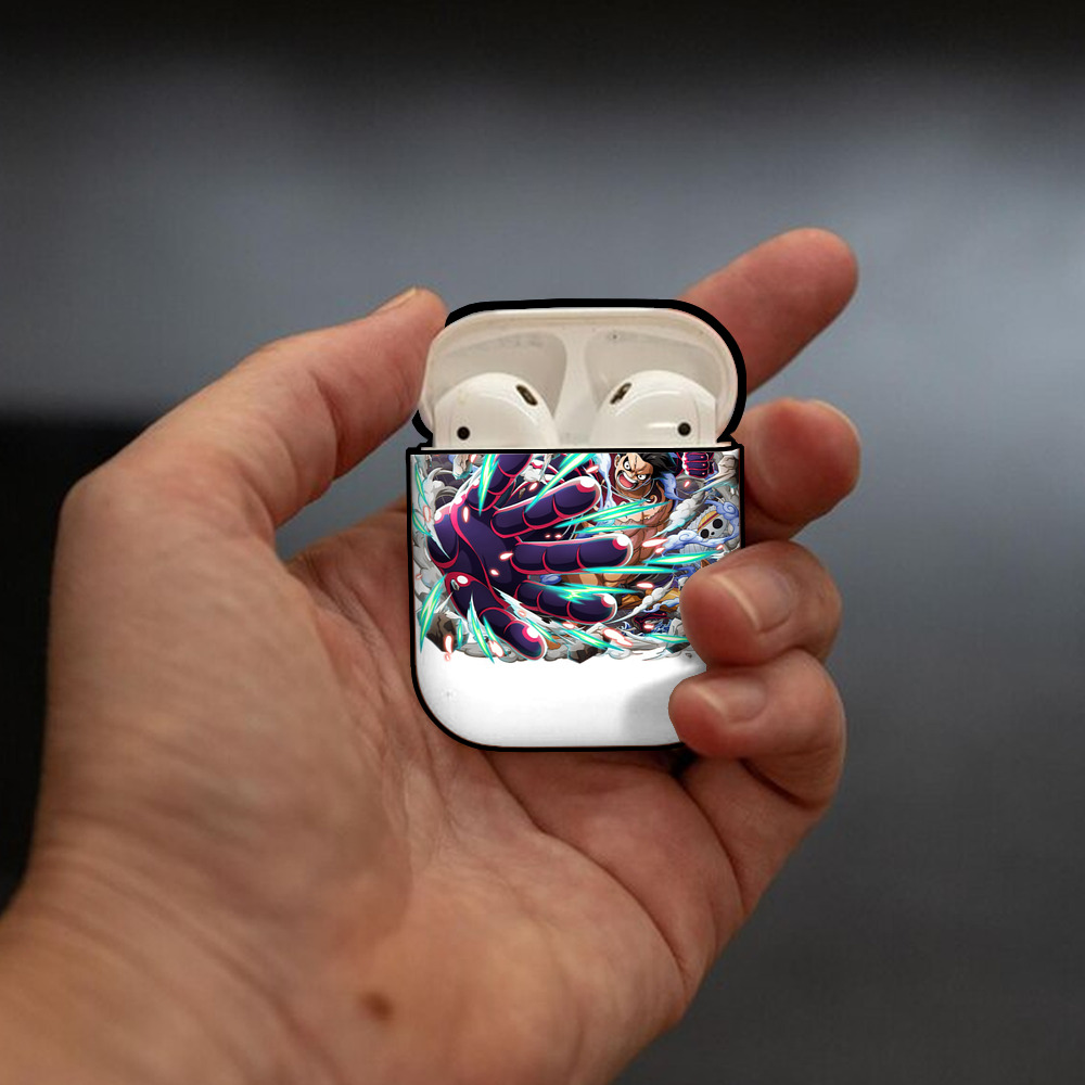 ワンピース モンキー・D・ルフィ ONE PIECE Monkey D. Luffy AirPods 第2世代保護ケース ハードシェル ブラック 耐衝撃・防指紋・カラビナ付き