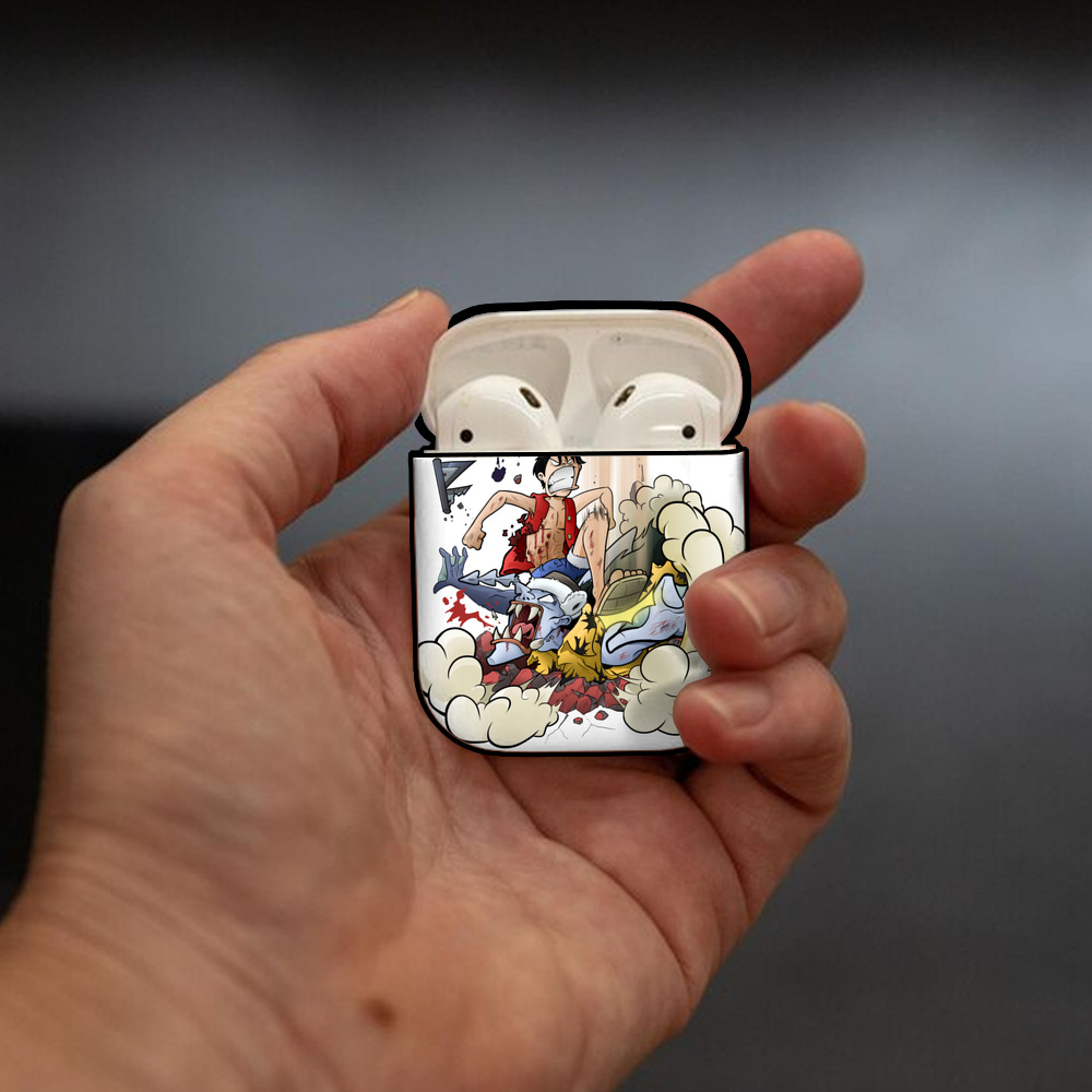 ワンピース モンキー・D・ルフィ ONE PIECE Monkey D. Luffy AirPods 第2世代保護ケース ハードシェル ブラック 耐衝撃・防指紋・カラビナ付き