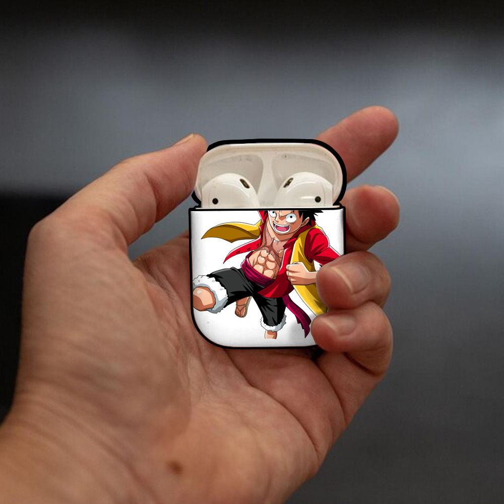 ワンピース モンキー・D・ルフィ ONE PIECE Monkey D. Luffy AirPods 第2世代保護ケース ハードシェル ブラック 耐衝撃・防指紋・カラビナ付き