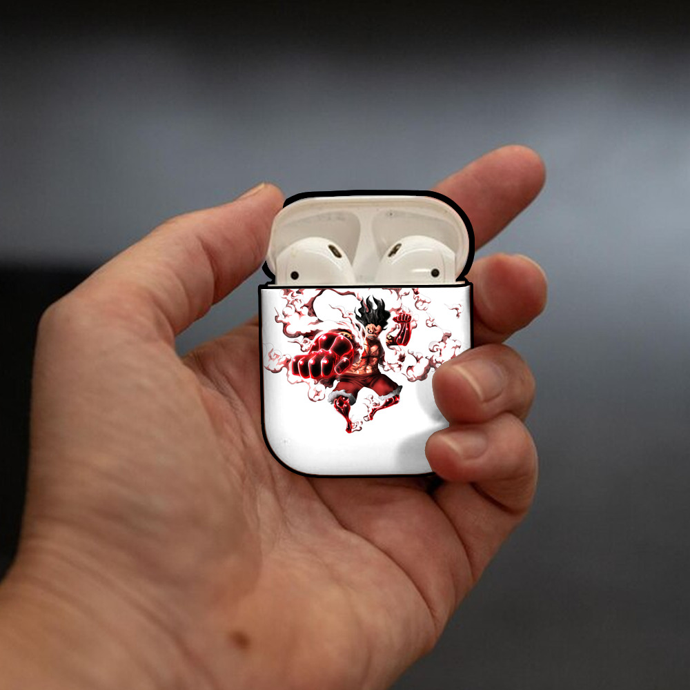 ワンピース モンキー・D・ルフィ ONE PIECE Monkey D. Luffy AirPods 第2世代保護ケース ハードシェル ブラック 耐衝撃・防指紋・カラビナ付き
