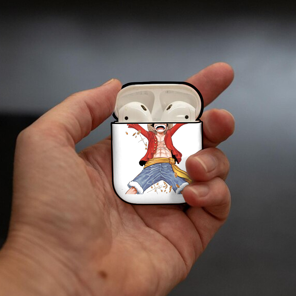 ワンピース モンキー・D・ルフィ ONE PIECE Monkey D. Luffy AirPods 第2世代保護ケース ハードシェル ブラック 耐衝撃・防指紋・カラビナ付き