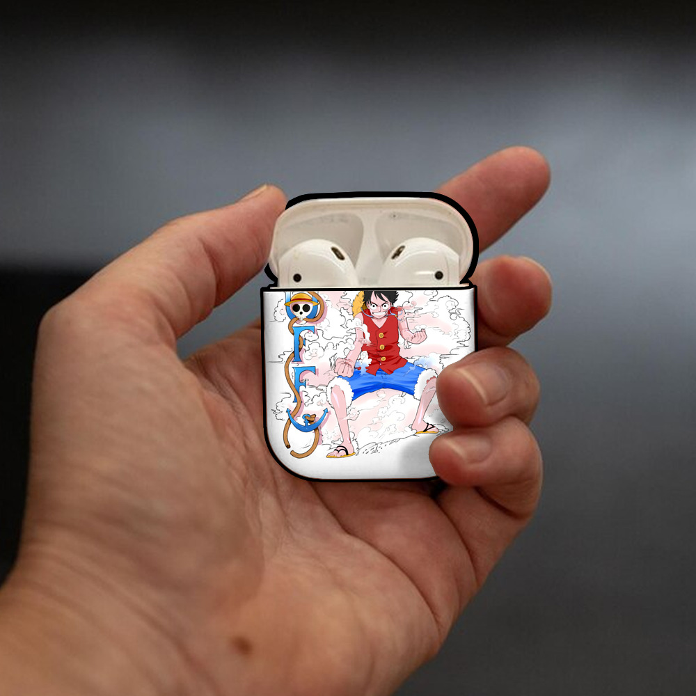 ワンピース モンキー・D・ルフィ ONE PIECE Monkey D. Luffy AirPods 第2世代保護ケース ハードシェル ブラック 耐衝撃・防指紋・カラビナ付き
