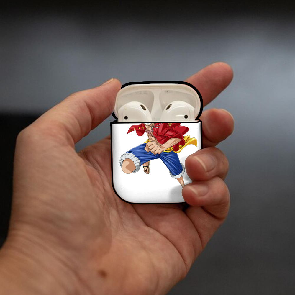 ワンピース モンキー・D・ルフィ ONE PIECE Monkey D. Luffy AirPods 第2世代保護ケース ハードシェル ブラック 耐衝撃・防指紋・カラビナ付き
