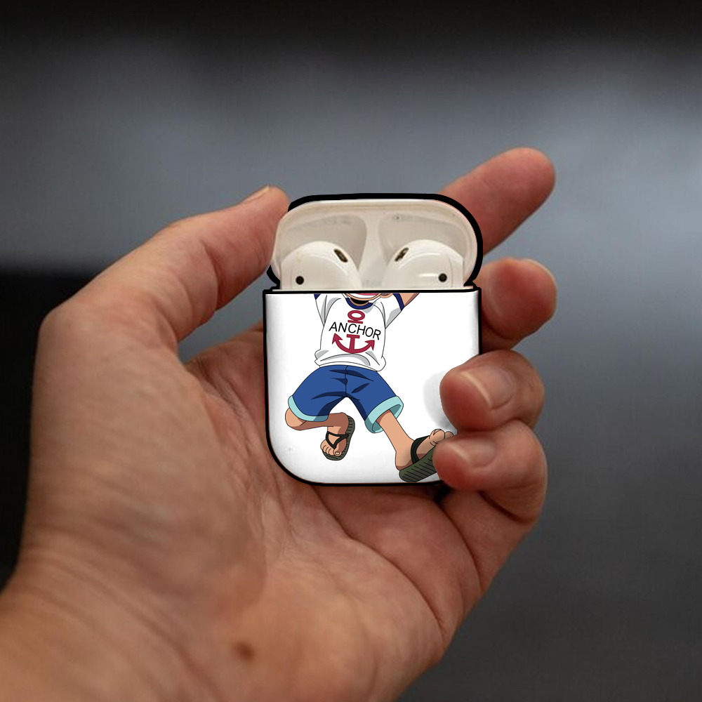 ワンピース モンキー・D・ルフィ ONE PIECE Monkey D. Luffy AirPods 第2世代保護ケース ハードシェル ブラック 耐衝撃・防指紋・カラビナ付き