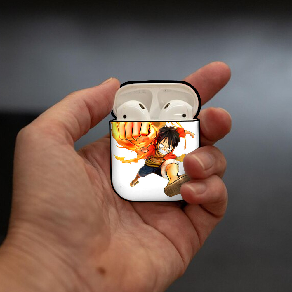 ワンピース モンキー・D・ルフィ ONE PIECE Monkey D. Luffy AirPods 第2世代保護ケース ハードシェル ブラック 耐衝撃・防指紋・カラビナ付き