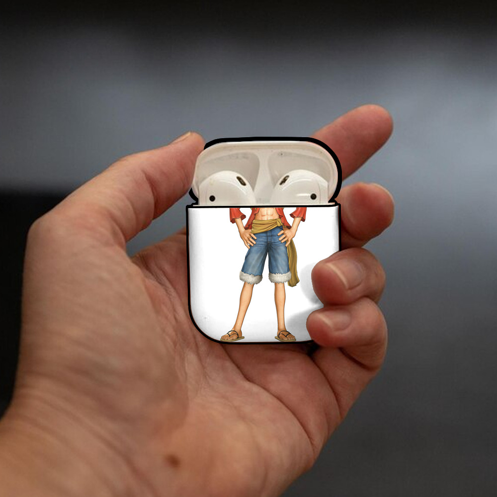 ワンピース モンキー・D・ルフィ ONE PIECE Monkey D. Luffy AirPods 第2世代保護ケース ハードシェル ブラック 耐衝撃・防指紋・カラビナ付き