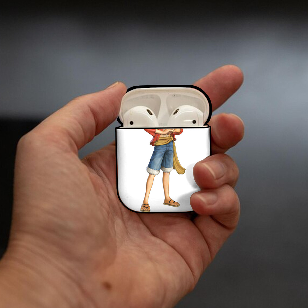 ワンピース モンキー・D・ルフィ ONE PIECE Monkey D. Luffy AirPods 第2世代保護ケース ハードシェル ブラック 耐衝撃・防指紋・カラビナ付き