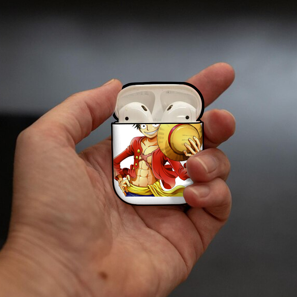 ワンピース モンキー・D・ルフィ ONE PIECE Monkey D. Luffy AirPods 第2世代保護ケース ハードシェル ブラック 耐衝撃・防指紋・カラビナ付き