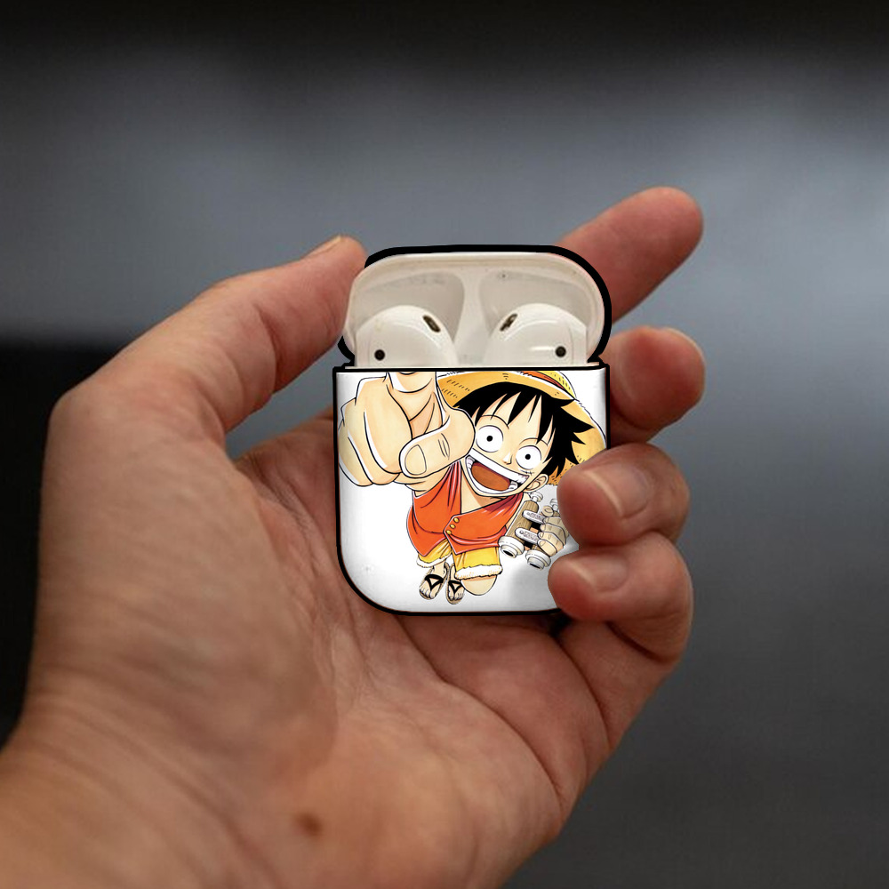 ワンピース モンキー・D・ルフィ ONE PIECE Monkey D. Luffy AirPods 第2世代保護ケース ハードシェル ブラック 耐衝撃・防指紋・カラビナ付き