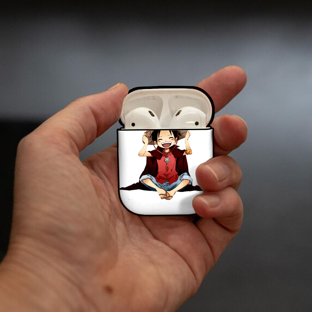 ワンピース モンキー・D・ルフィ ONE PIECE Monkey D. Luffy AirPods 第2世代保護ケース ハードシェル ブラック 耐衝撃・防指紋・カラビナ付き