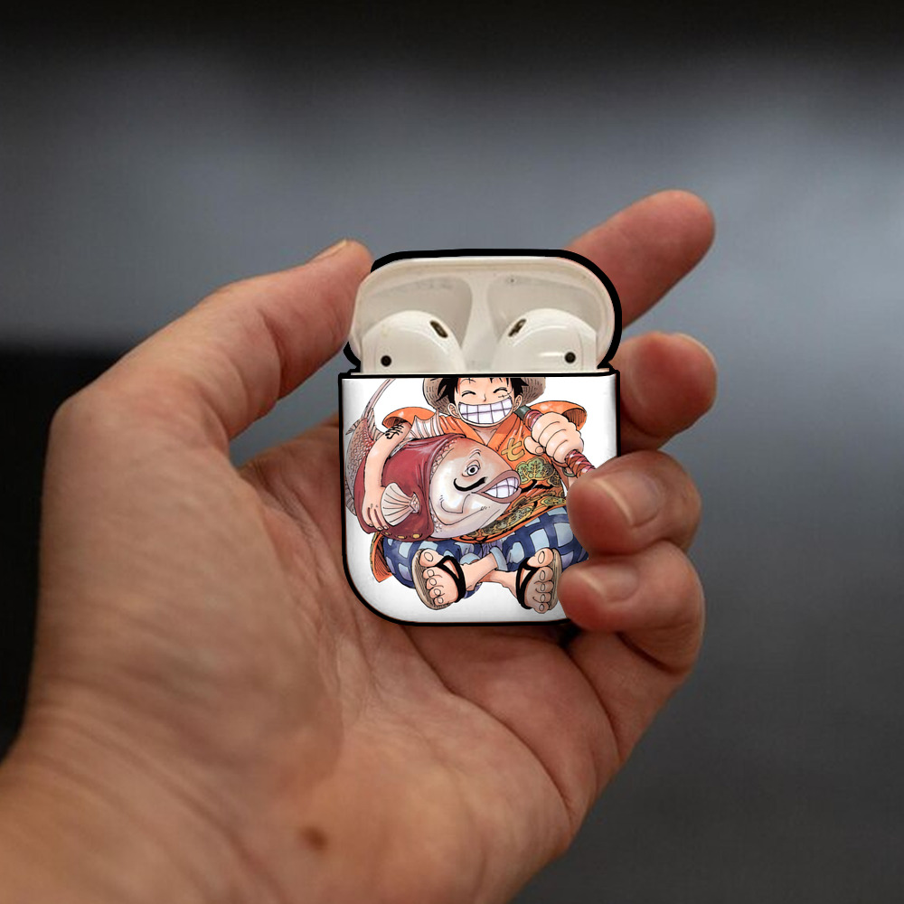 ワンピース モンキー・D・ルフィ ONE PIECE Monkey D. Luffy AirPods 第2世代保護ケース ハードシェル ブラック 耐衝撃・防指紋・カラビナ付き