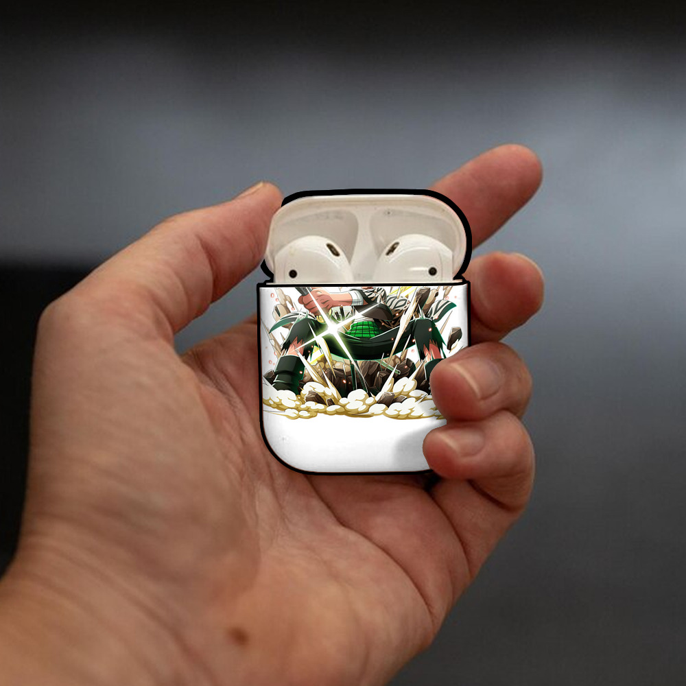 ワンピース ロロノア・ゾロ ONE PIECE Roronoa Zoro AirPods 第2世代保護ケース ハードシェル ブラック 耐衝撃・防指紋・カラビナ付き