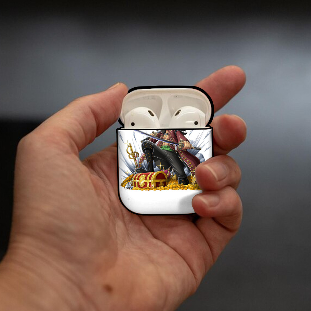 ワンピース ロロノア・ゾロ ONE PIECE Roronoa Zoro AirPods 第2世代保護ケース ハードシェル ブラック 耐衝撃・防指紋・カラビナ付き