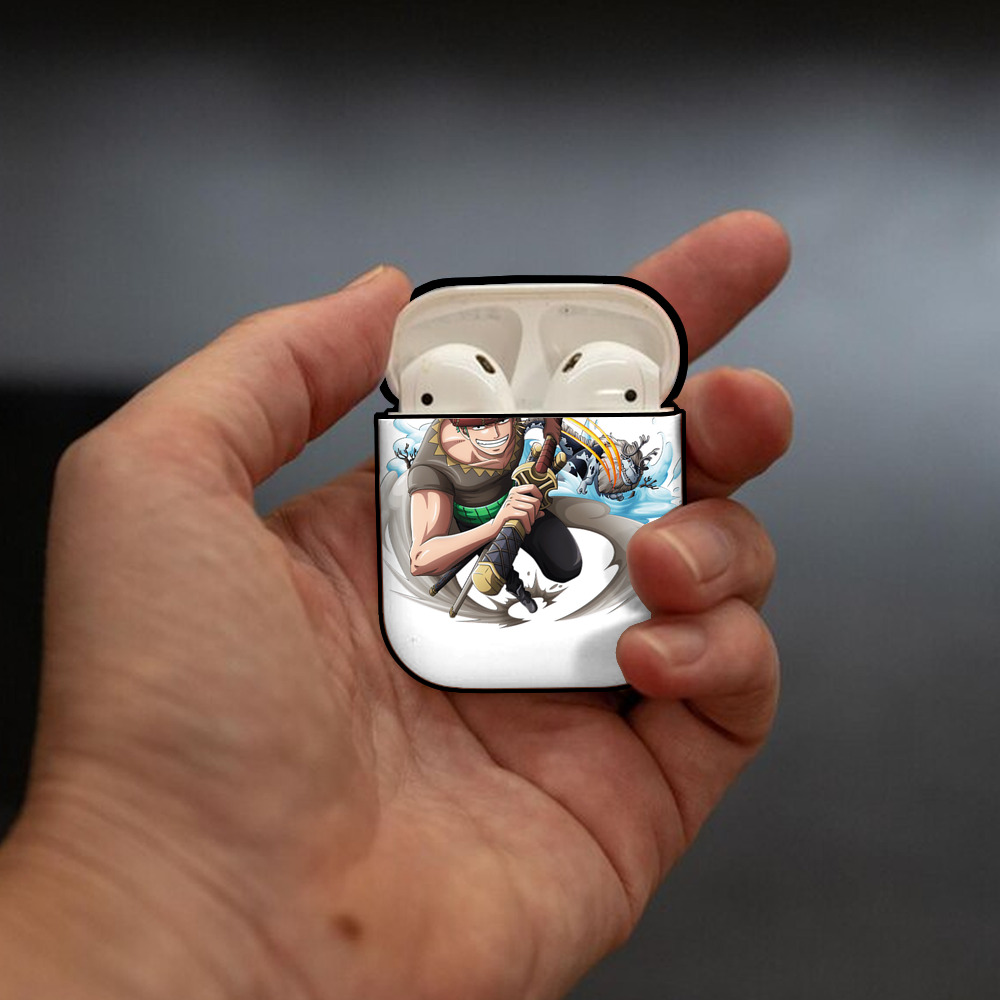 ワンピース ロロノア・ゾロ ONE PIECE Roronoa Zoro AirPods 第2世代保護ケース ハードシェル ブラック 耐衝撃・防指紋・カラビナ付き